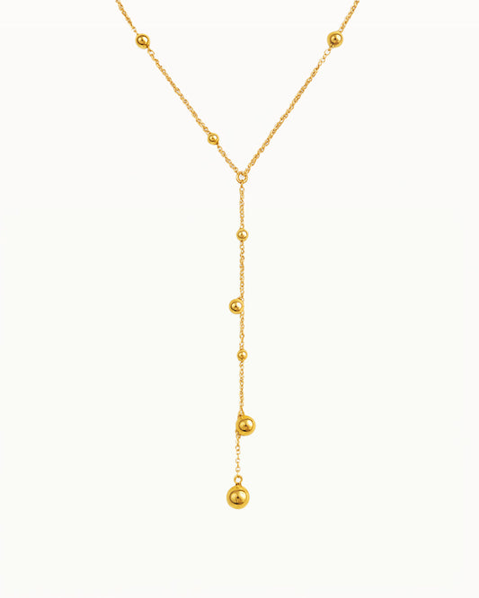 Collier Y en Or avec Perles Minimalistes - Nyra