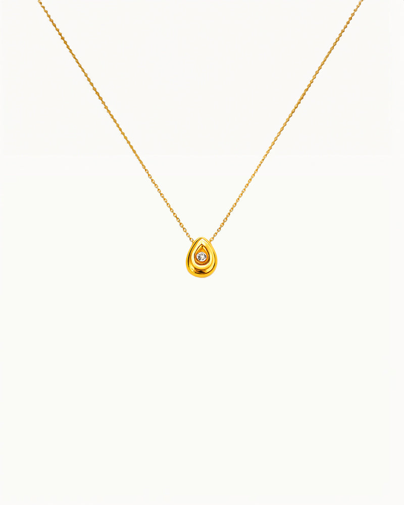 Collier avec Pendentif en Forme de Goutte et Cristal - Odette