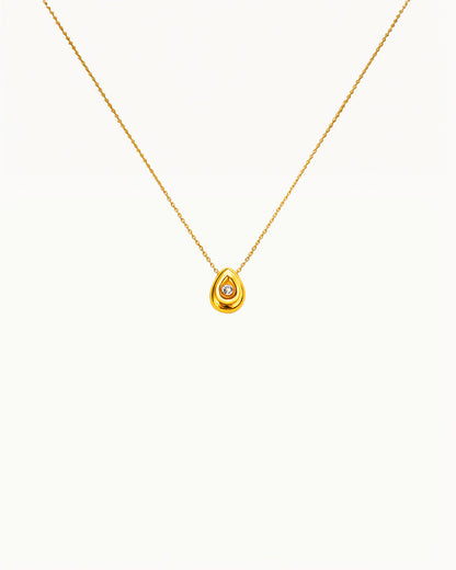 Collier avec Pendentif en Forme de Goutte et Cristal - Odette