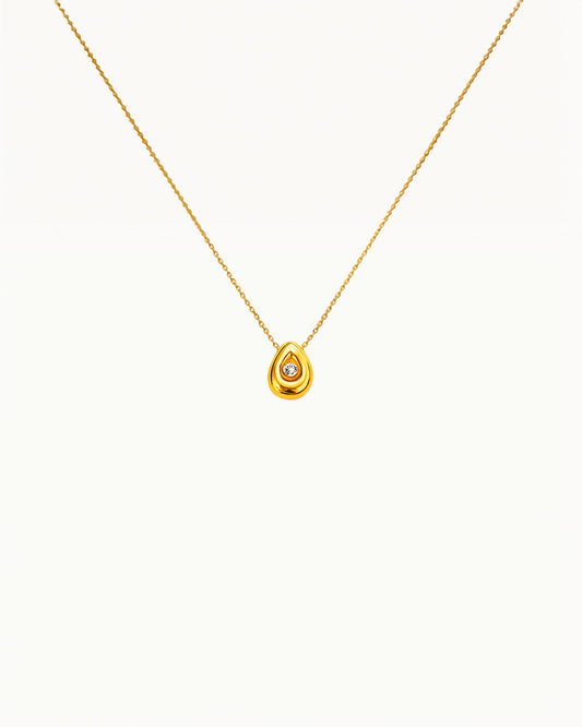 Collier avec Pendentif en Forme de Goutte et Cristal - Odette