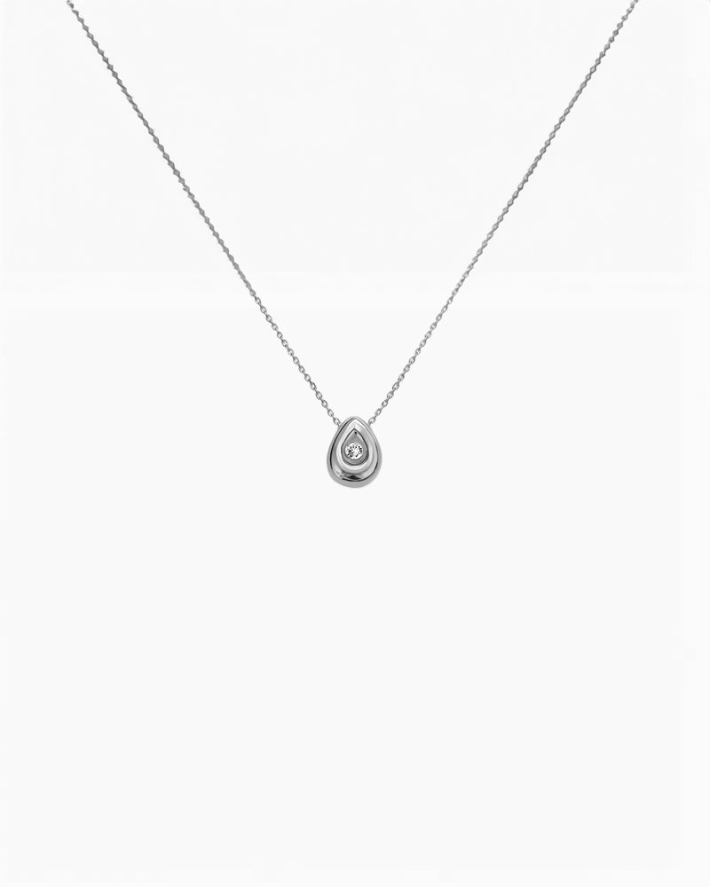 Collier avec Pendentif en Forme de Goutte et Cristal - Odette
