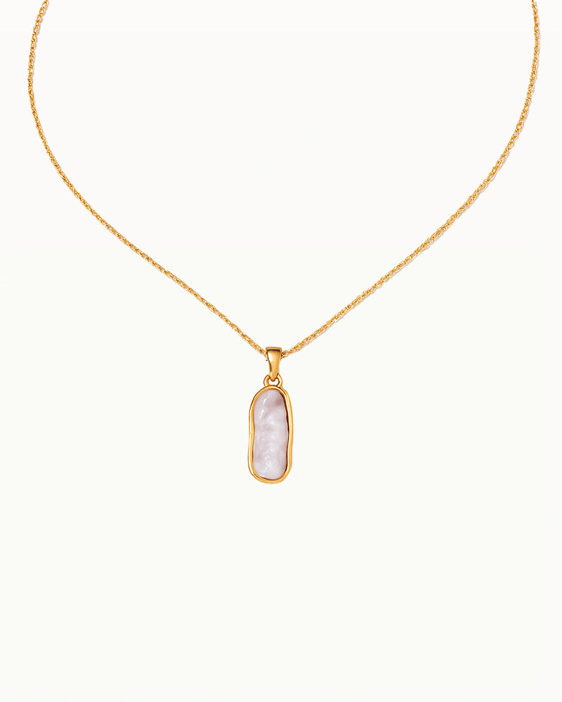 Collier en Or avec Pendentif en Pierre Naturelle Allongée - Nikki