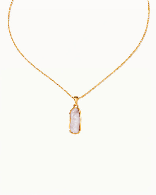 Collier en Or avec Pendentif en Pierre Naturelle Allongée - Nikki