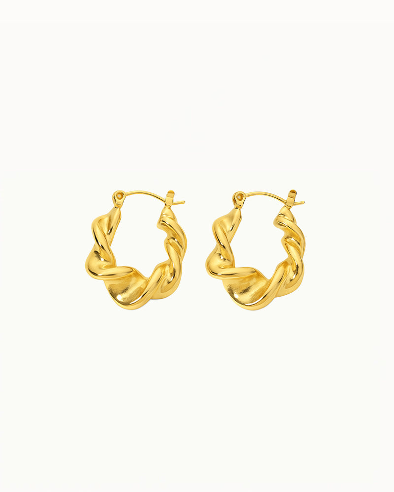 Boucles d'oreilles en forme de cerceau torsadées - Athena