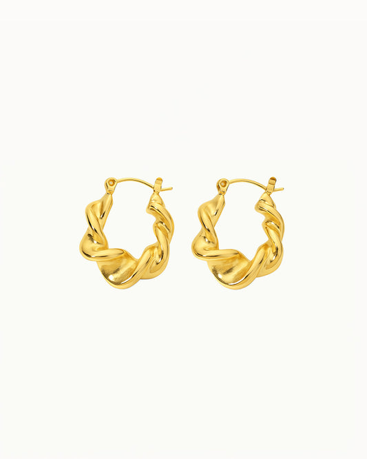 Boucles d'oreilles en forme de cerceau torsadées - Athena