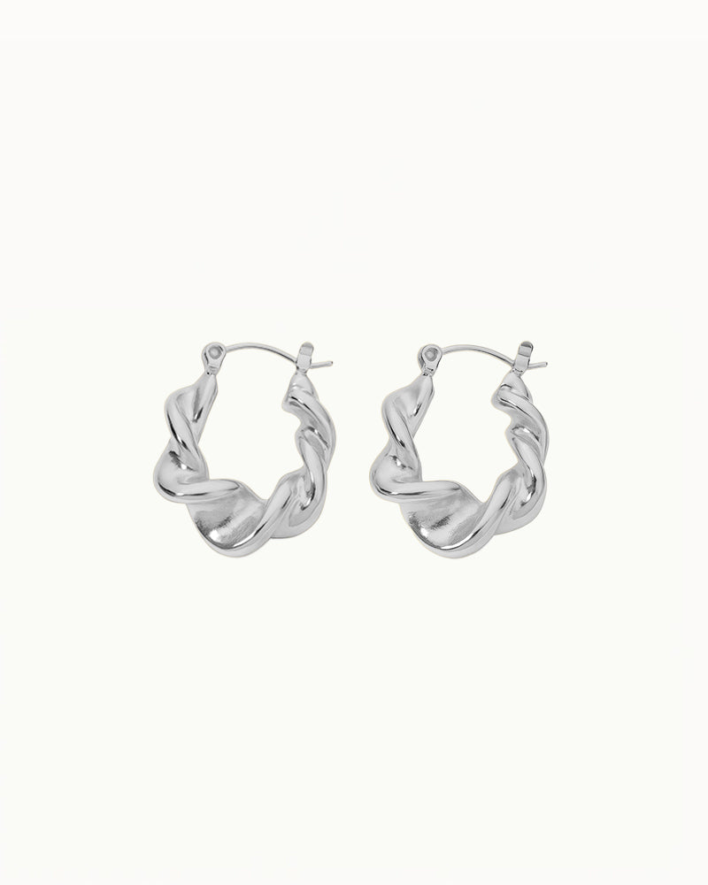 Boucles d'oreilles en forme de cerceau torsadées - Athena