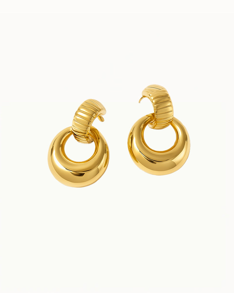 Statement Earrings with Ribbed Top - Ayano