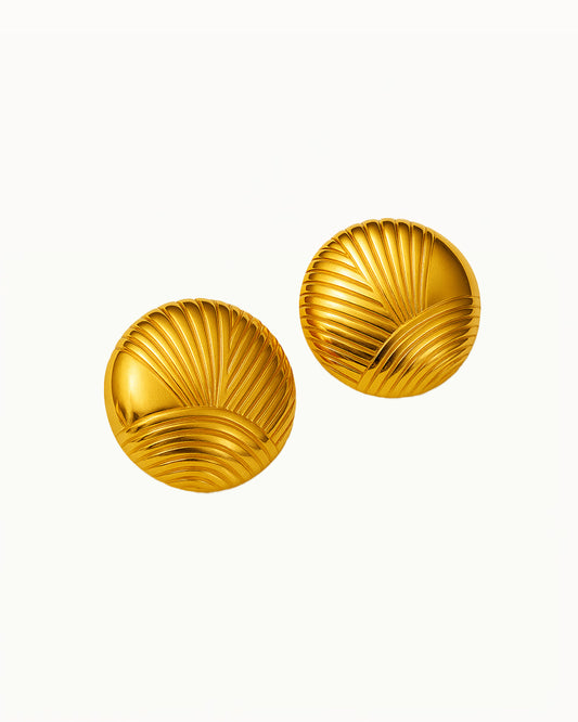 Boucles d'oreilles vintage rondes dorées - Cleo