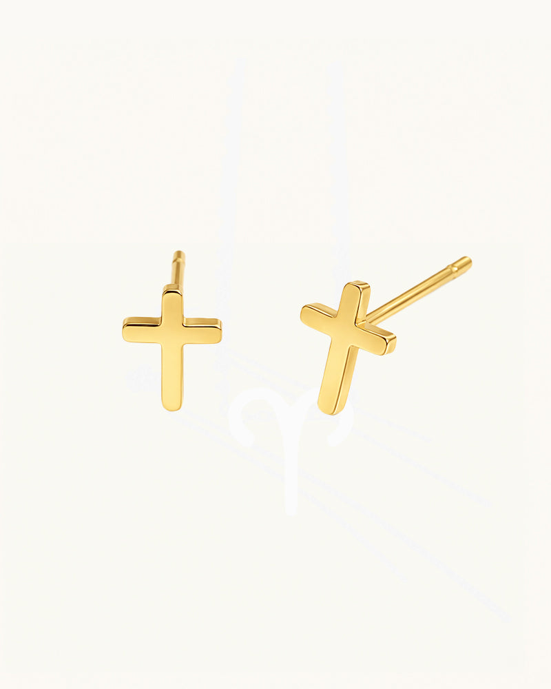 Subtle Cross Stud Earrings - Maria