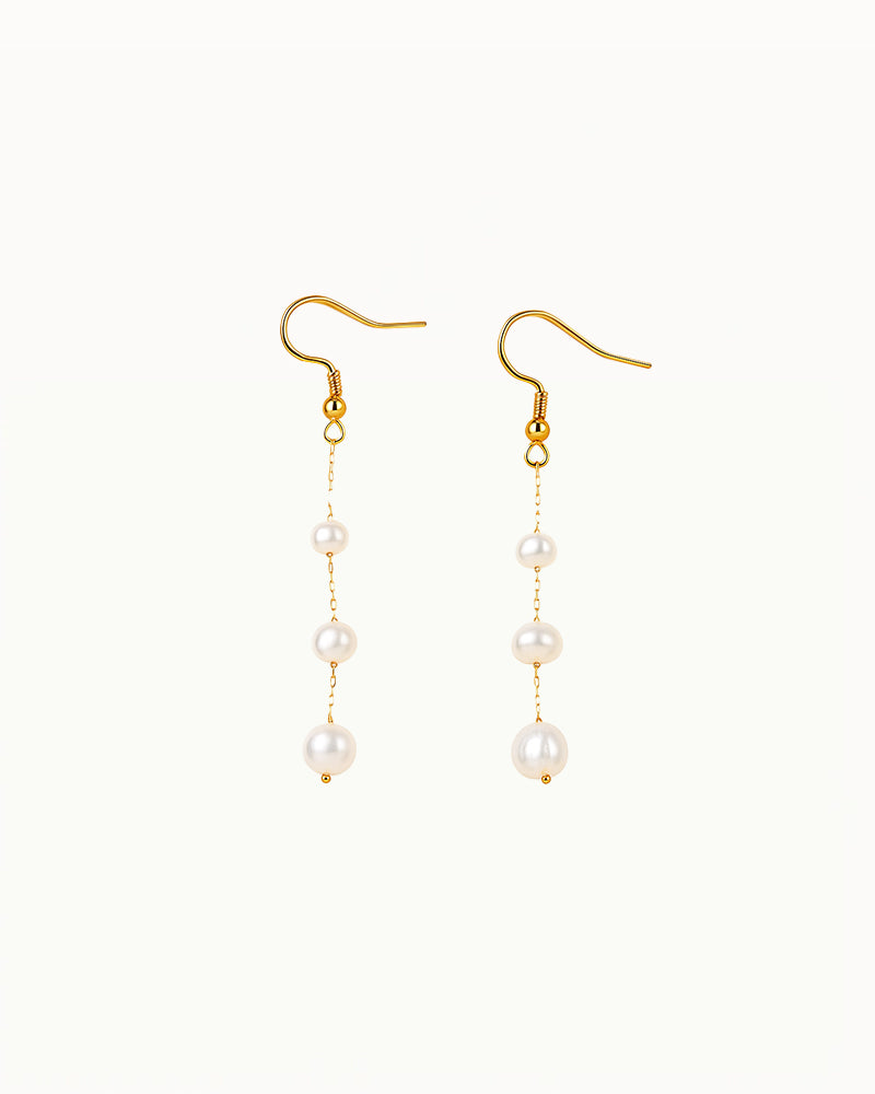 Boucles d'oreilles longues avec perles - Tyra