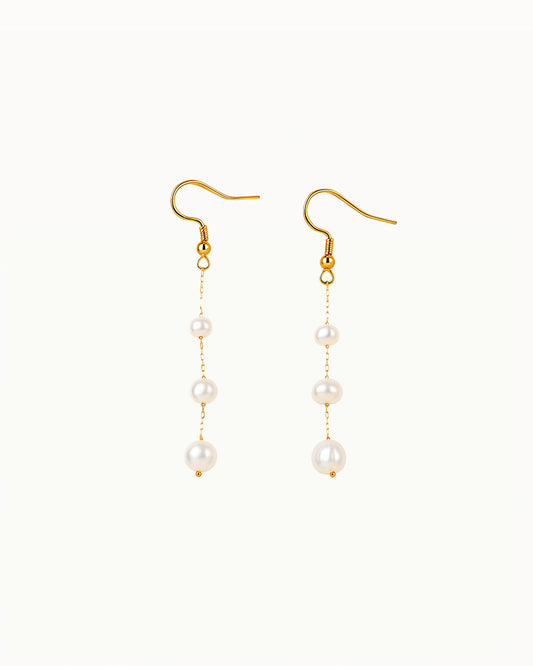 Boucles d'oreilles longues avec perles - Tyra