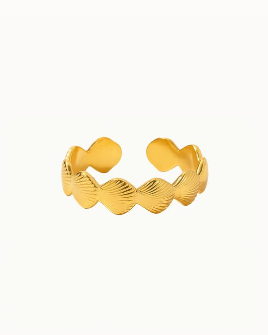 Bague en Coquillage Doré - Ajustable - Aleena - R55