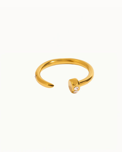Bague ouverte Spijker avec pierres - Jenny - R76