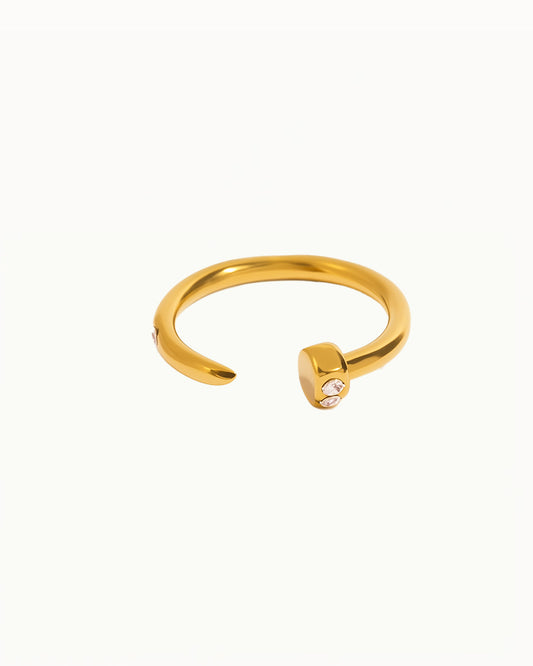 Bague ouverte Spijker avec pierres - Jenny - R76