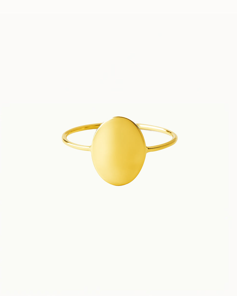 Minimalistische Ring met Ronde Plaat  - Lynn - R26