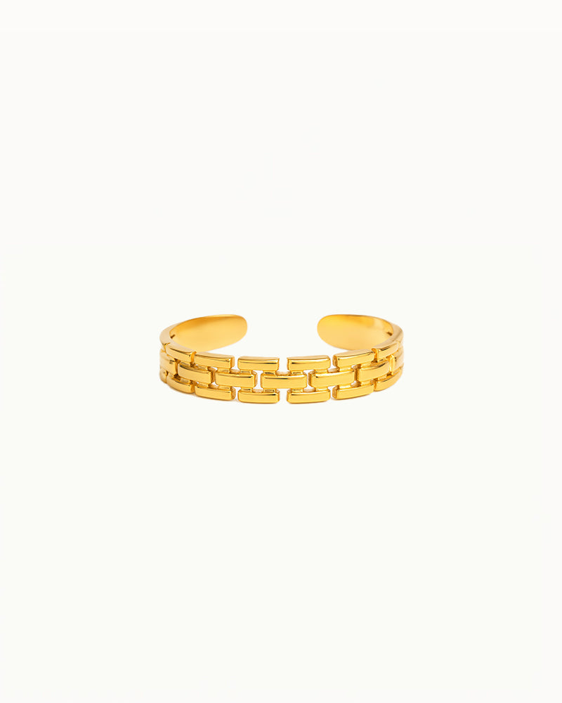 Bague en Or avec Design en Brique - Réglable - Mikayla - R47