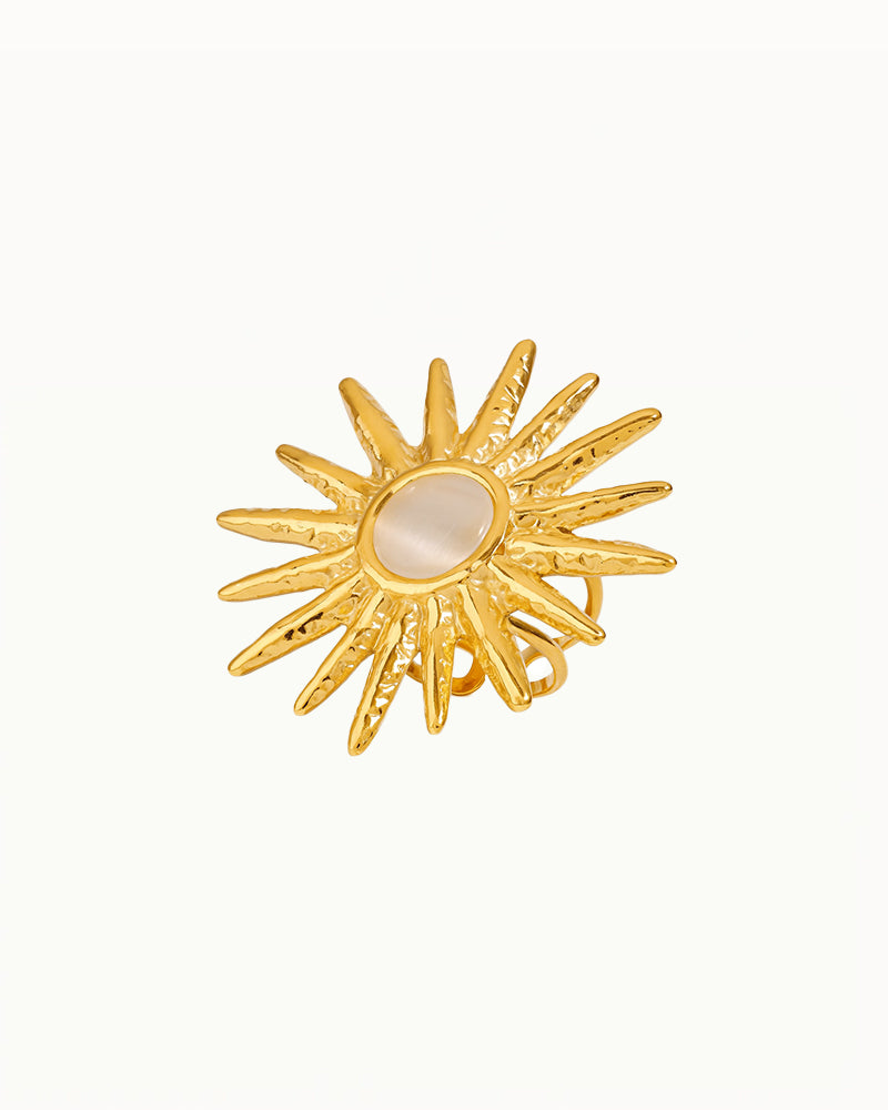 Bague en or avec design soleil - Suze - R75