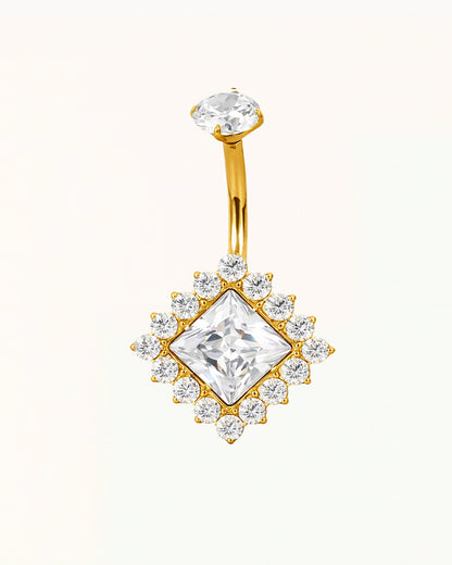 Belly Button Piercing with Square Crystals - Lulu