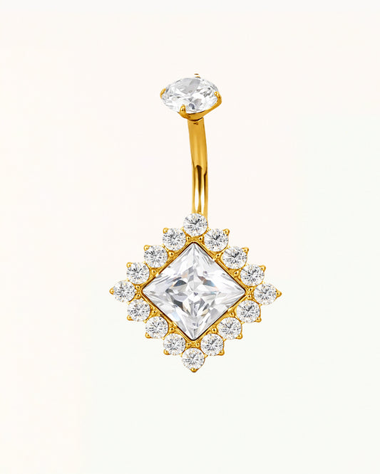 Belly Button Piercing with Square Crystals - Lulu