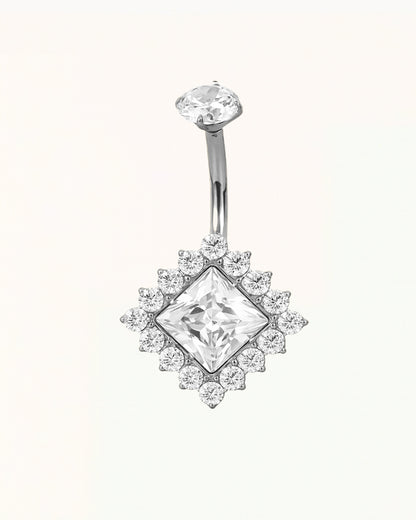Belly Button Piercing with Square Crystals - Lulu