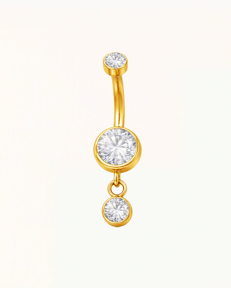 Belly Button Piercing with Pendant and Round Crystals - Polly