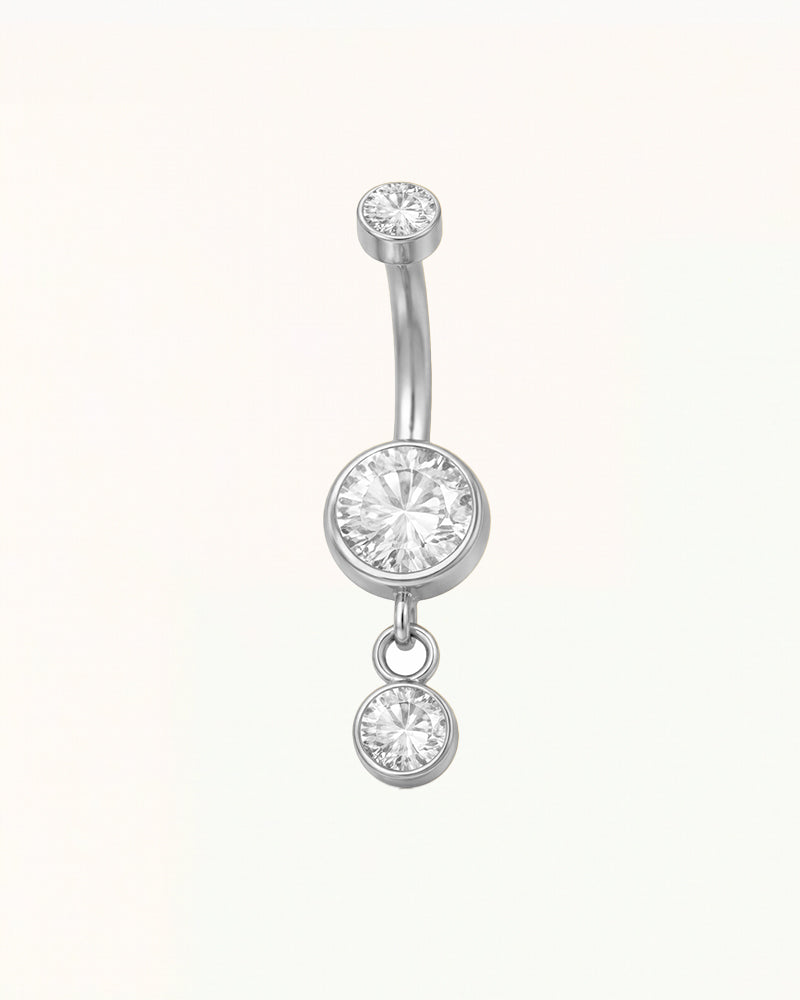 Belly Button Piercing with Pendant and Round Crystals - Polly