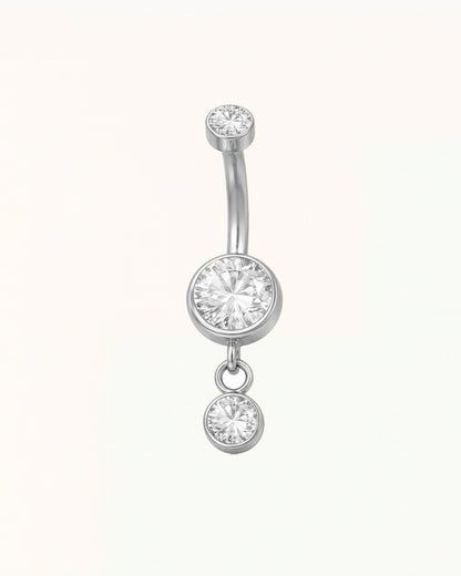 Belly Button Piercing with Pendant and Round Crystals - Polly