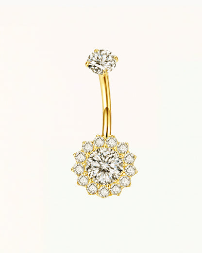 Belly Button Piercing with Sun-Shaped Crystals - Sydney