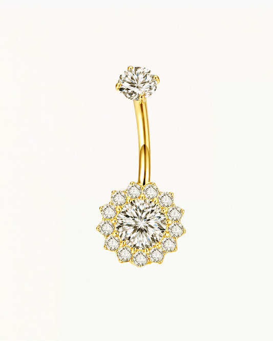 Belly Button Piercing with Sun-Shaped Crystals - Sydney