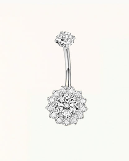 Belly Button Piercing with Sun-Shaped Crystals - Sydney