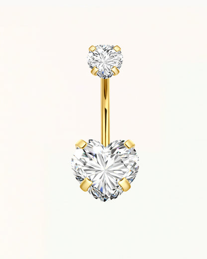 Belly Button Piercing with Heart-Shaped Crystals - Zelda