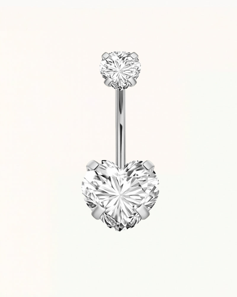 Belly Button Piercing with Heart-Shaped Crystals - Zelda
