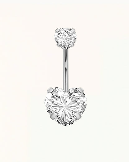 Belly Button Piercing with Heart-Shaped Crystals - Zelda