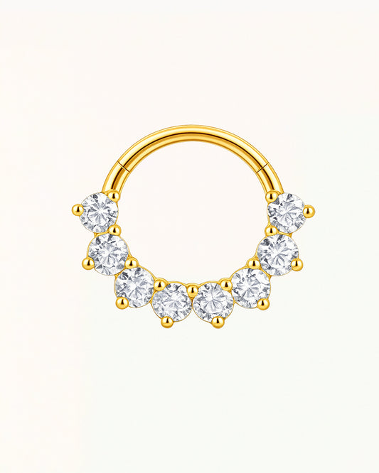 Ring-Shaped Piercing with Sparkling Stones - Ciara