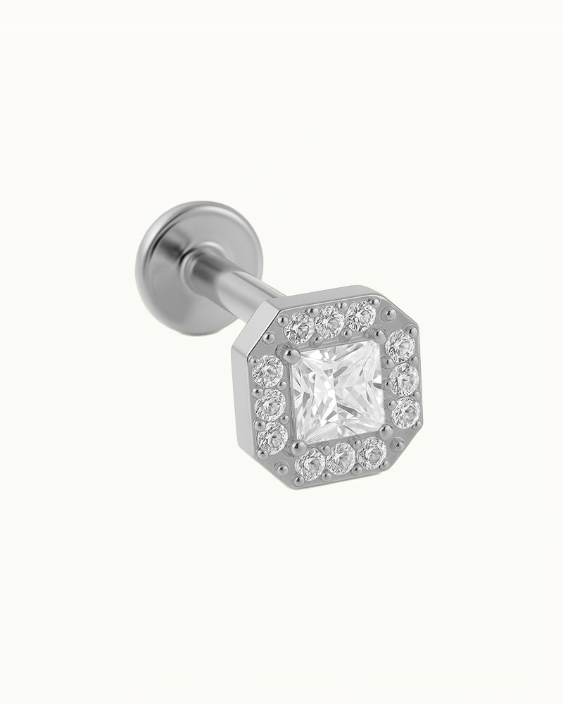 Piercing Blok en Titane avec Pierres Étincelantes - Joella