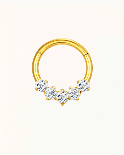 Titanium Daith Piercing met Kristallen - Keira