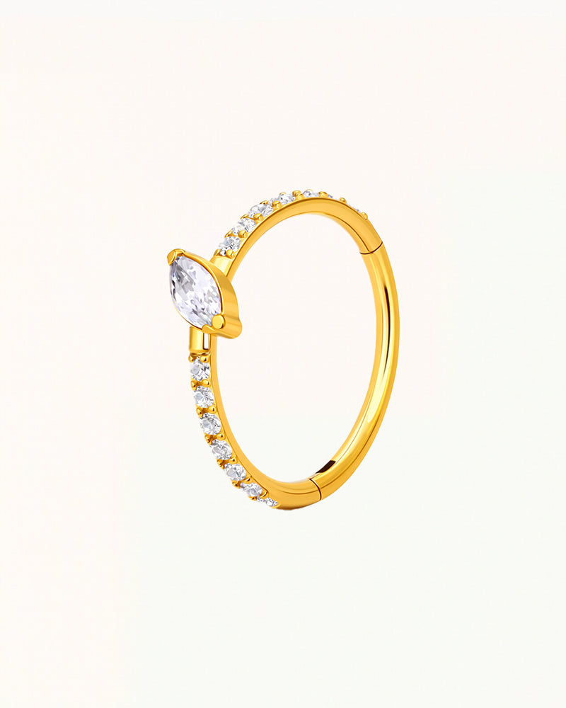Titanium Marquise Kristal Ring Piercing - Lani
