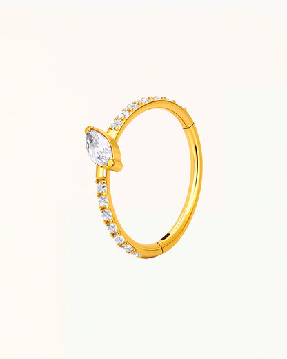 Titanium Marquise Kristal Ring Piercing - Lani