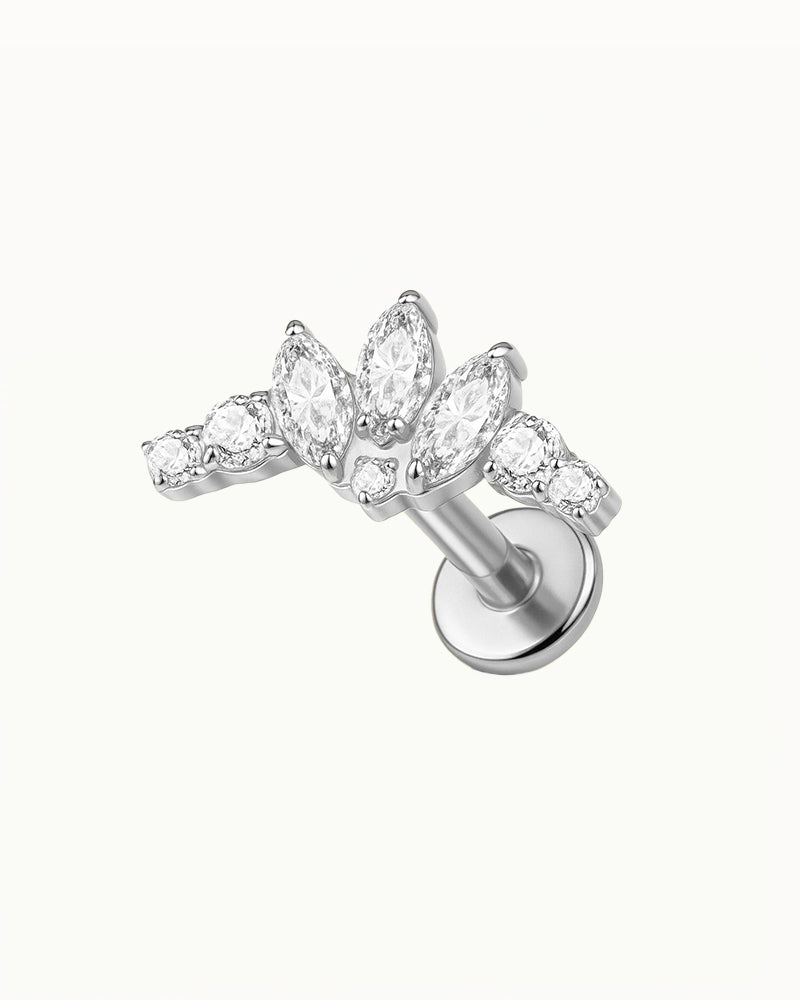 Piercing en titane avec éventail de pierres de luxe - Nikoletta