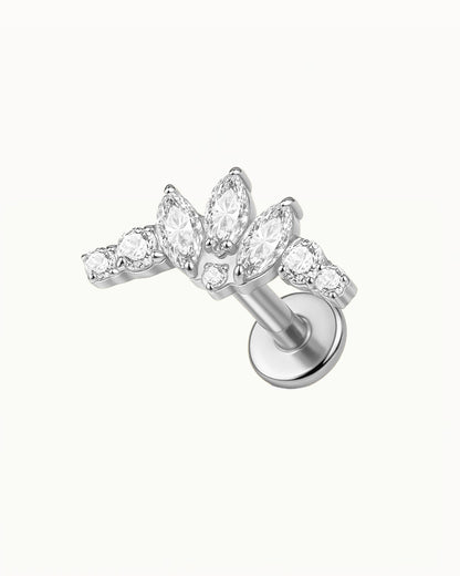 Piercing en titane avec éventail de pierres de luxe - Nikoletta